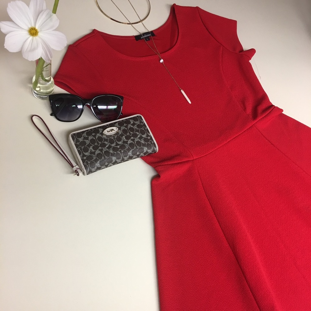 Ambiance Apparel Red Juniors Skater Dress